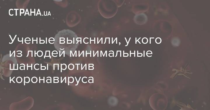 Ученые выяснили, у кого из людей минимальные шансы против коронавируса - strana.ua - Сша