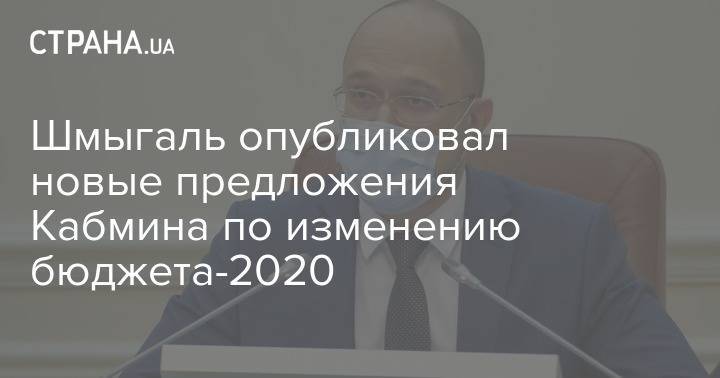 Денис Шмыгаль - Шмыгаль опубликовал новые предложения Кабмина по изменению бюджета-2020 - strana.ua