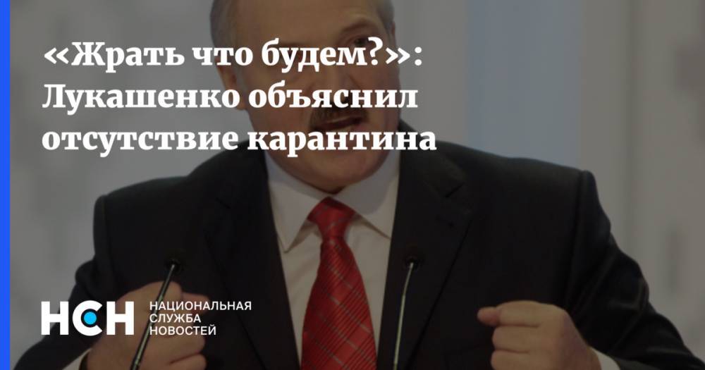 Александр Лукашенко - «Жрать что будем?»: Лукашенко объяснил отсутствие карантина - nsn.fm - Белоруссия