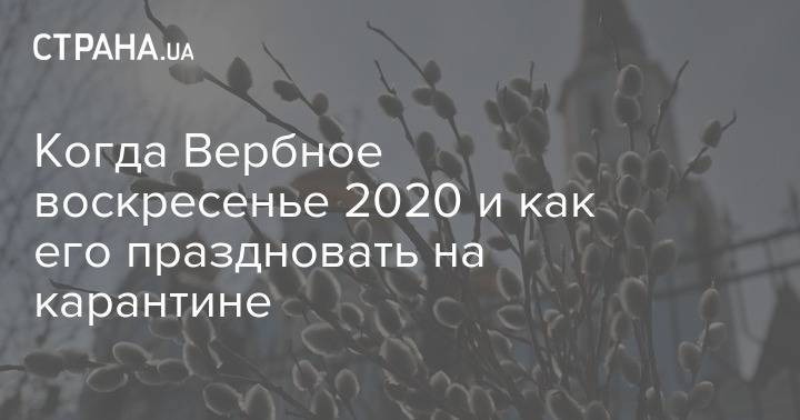 Когда Вербное воскресенье 2020 и как его праздновать на карантине - strana.ua - Иерусалим