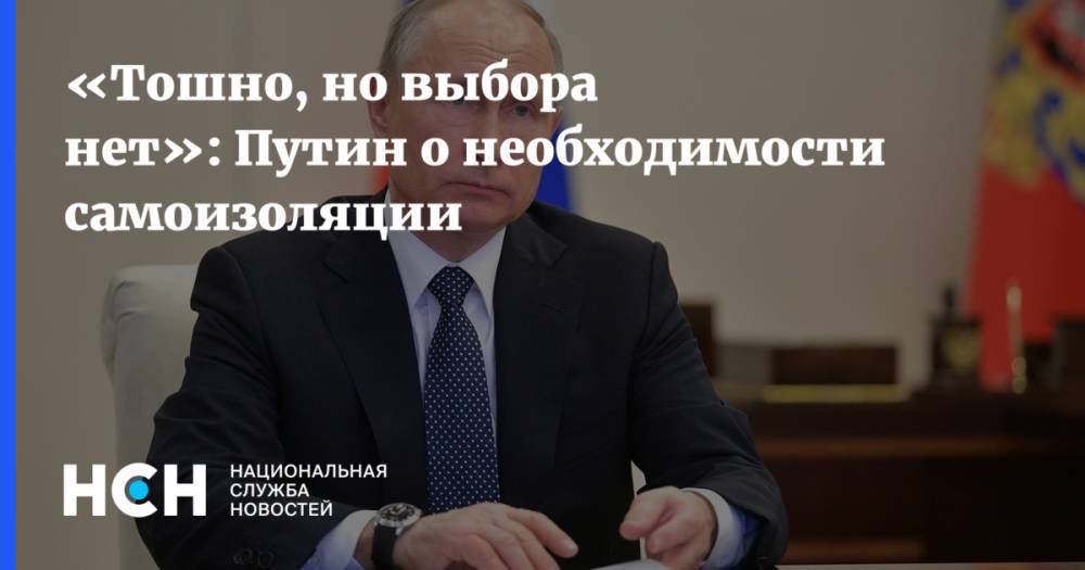 Владимир Путин - «Тошно, но выбора нет»: Путин о необходимости самоизоляции - nsn.fm - Россия