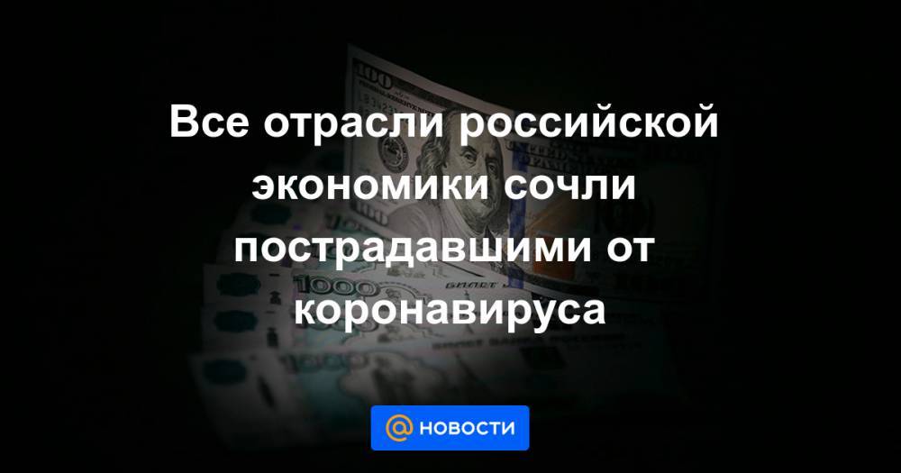 Все отрасли российской экономики сочли пострадавшими от коронавируса - news.mail.ru - Россия