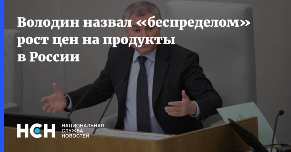 Вячеслав Володин - Володин назвал «беспределом» рост цен на продукты в России - nsn.fm - Россия
