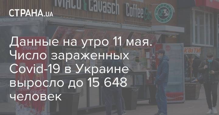 Данные на утро 11 мая. Число зараженных Covid-19 в Украине выросло до 15 648 человек - strana.ua - Украина