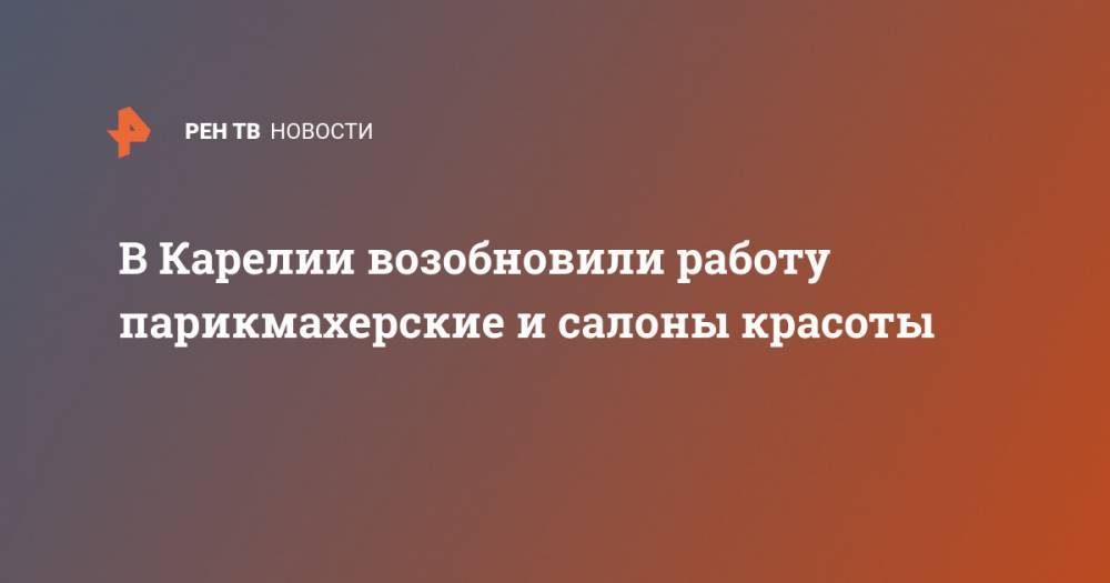 Артур Парфенчиков - В Карелии возобновили работу парикмахерские и салоны красоты - ren.tv - республика Карелия