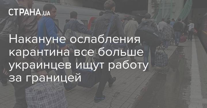 Накануне ослабления карантина все больше украинцев ищут работу за границей - strana.ua - Украина