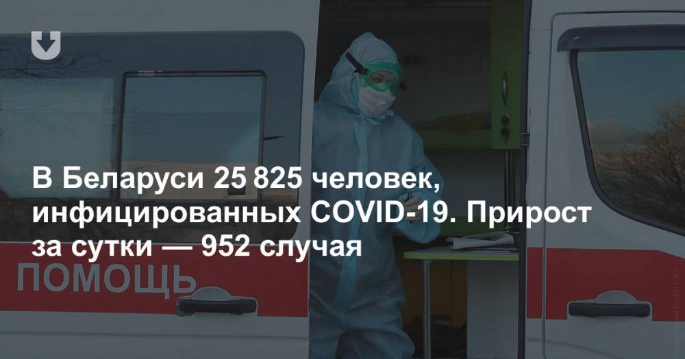 В Беларуси 25 825 человек, инфицированных COVID-19. Прирост за сутки — 952 случая - news.tut.by - Белоруссия - Минздрав