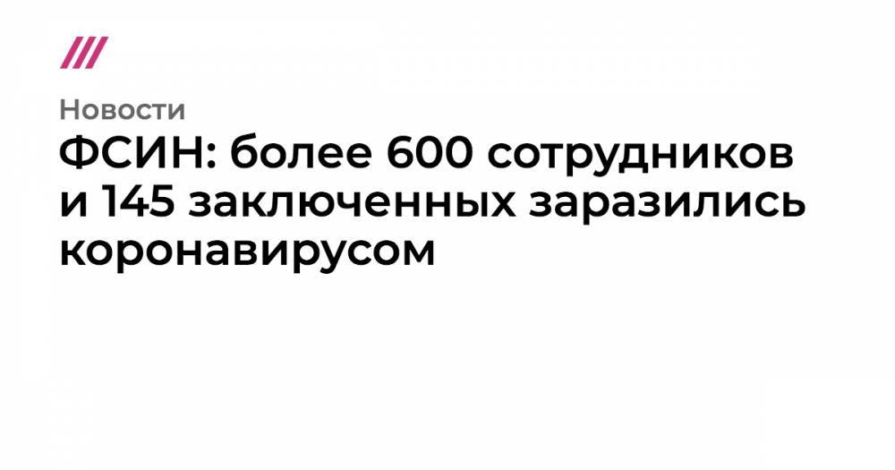 ФСИН: более 600 сотрудников и 145 заключенных заразились коронавирусом - tvrain.ru