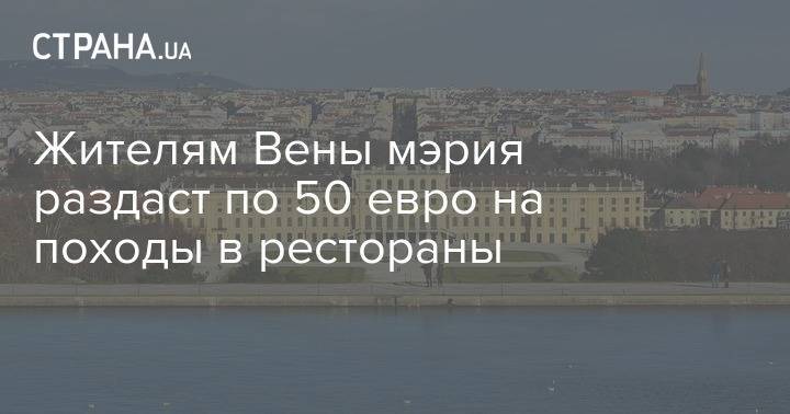 Жителям Вены мэрия раздаст по 50 евро на походы в рестораны - strana.ua - Вена