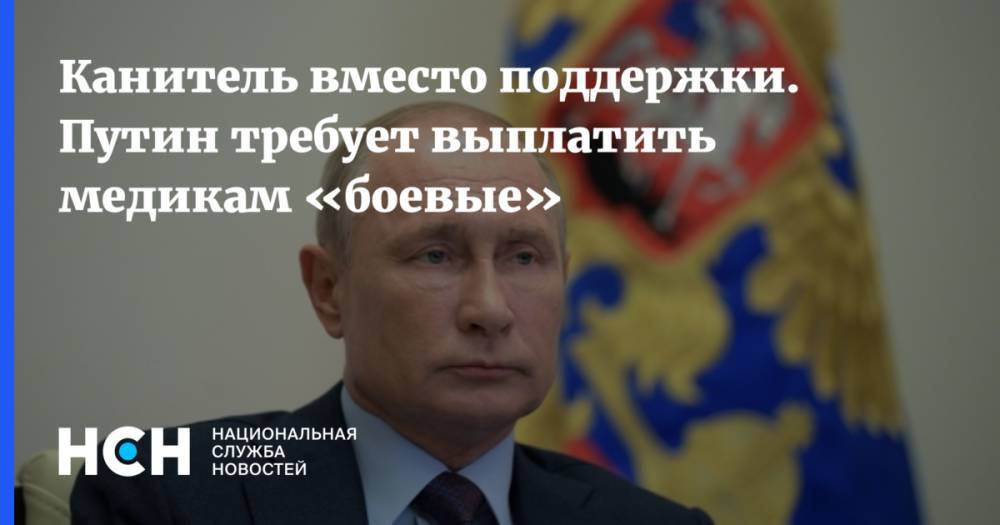 Владимир Путин - Канитель вместо поддержки. Путин требует выплатить медикам «боевые» - nsn.fm