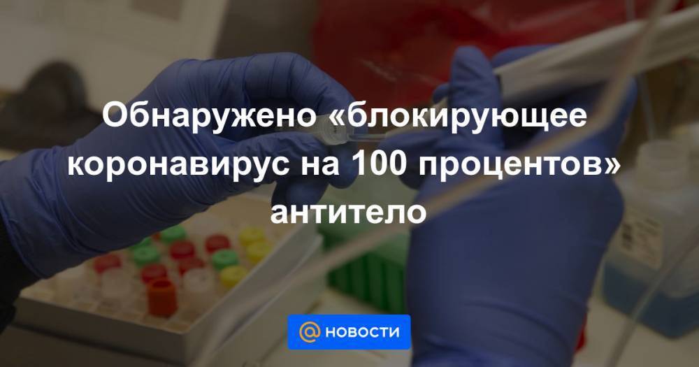 Обнаружено «блокирующее коронавирус на 100 процентов» антитело - news.mail.ru