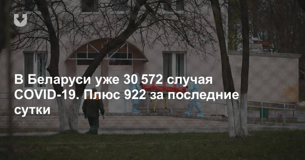 В Беларуси уже 30 572 случая COVID-19. Плюс 922 за последние сутки - news.tut.by - Белоруссия - Минздрав