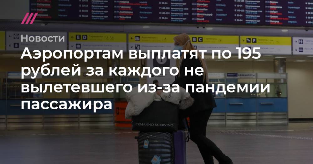 Аэропортам выплатят по 195 рублей за каждого не вылетевшего из-за пандемии пассажира - tvrain.ru