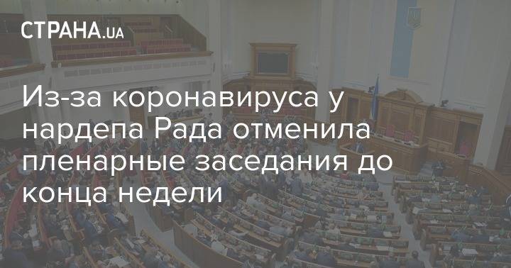 Из-за коронавируса у нардепа Рада отменила пленарные заседания до конца недели - strana.ua