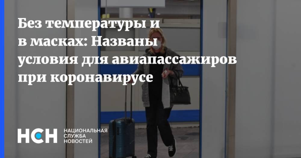 Без температуры и в масках: Названы условия для авиапассажиров при коронавирусе - nsn.fm - Россия