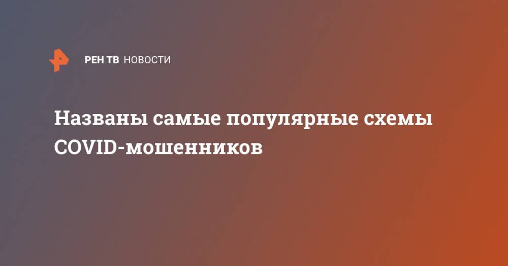 Названы самые популярные схемы COVID-мошенников - ren.tv - Россия