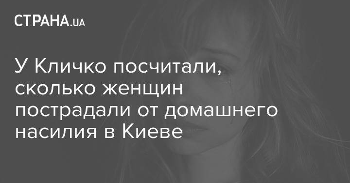 У Кличко посчитали, сколько женщин пострадали от домашнего насилия в Киеве - strana.ua - Киев