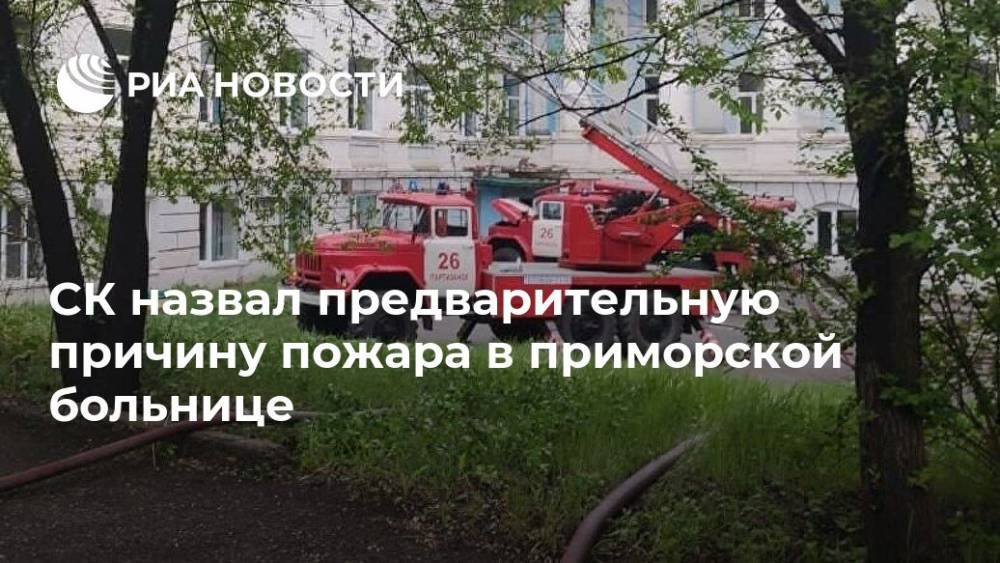 СК назвал предварительную причину пожара в приморской больнице - ria.ru - Приморье край - Владивосток - Партизанск