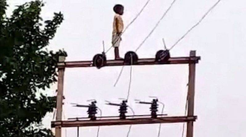 Мужчина снимал на видео, как мальчик 5 лет спускается с электрического столба высотой 25 футов - usa.one - Индия - Джайпур