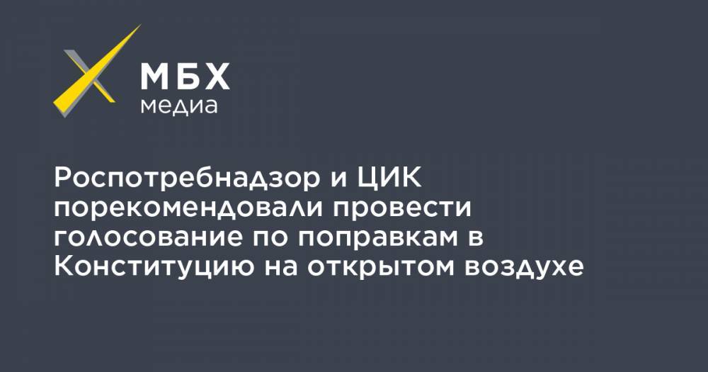 Роспотребнадзор и ЦИК порекомендовали провести голосование по поправкам в Конституцию на открытом воздухе - mbk.news