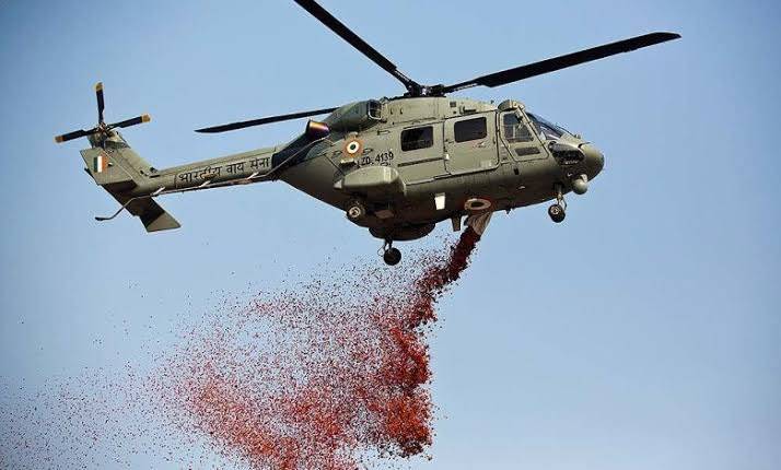 Врачей в Индии осыпали лепестками роз с вертолетов - vm.ru - Индия