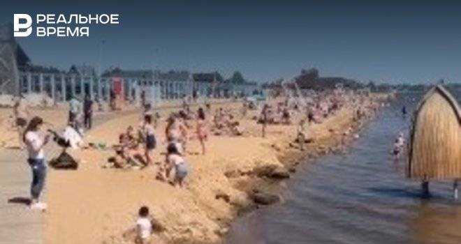 На пляже «Камское море» в Лаишево засняли толпы отдыхающих — видео - realnoevremya.ru - Россия