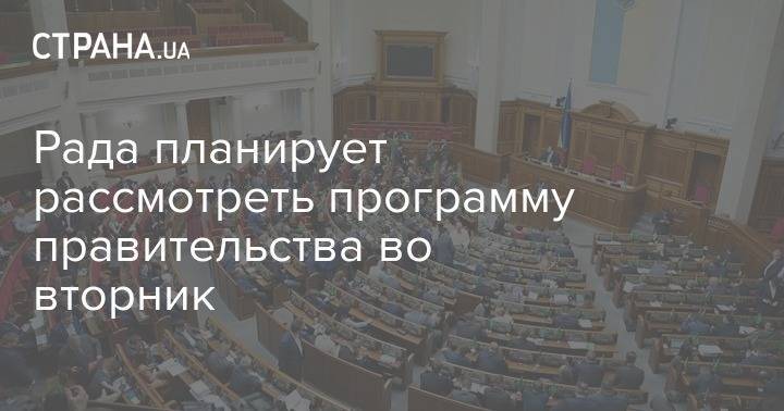 Василий Мокан - Рада планирует рассмотреть программу правительства во вторник - strana.ua - Украина