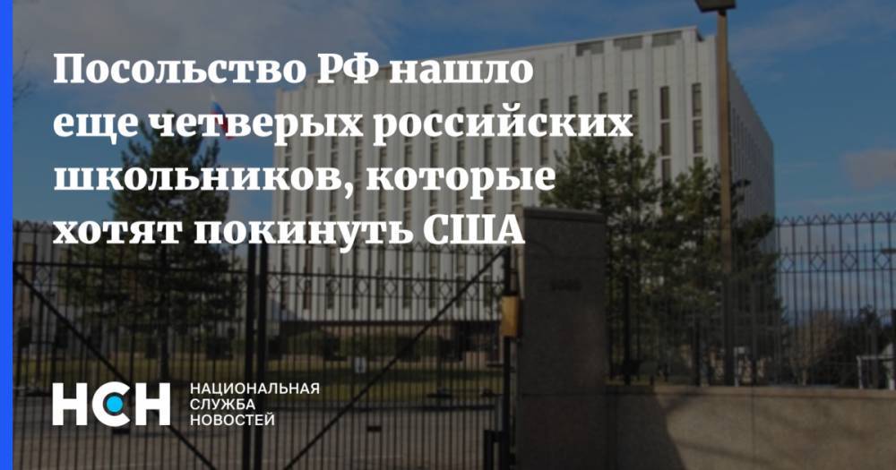 Анатолий Антонов - Посольство РФ нашло еще четверых российских школьников, которые хотят покинуть США - nsn.fm - Россия - Сша