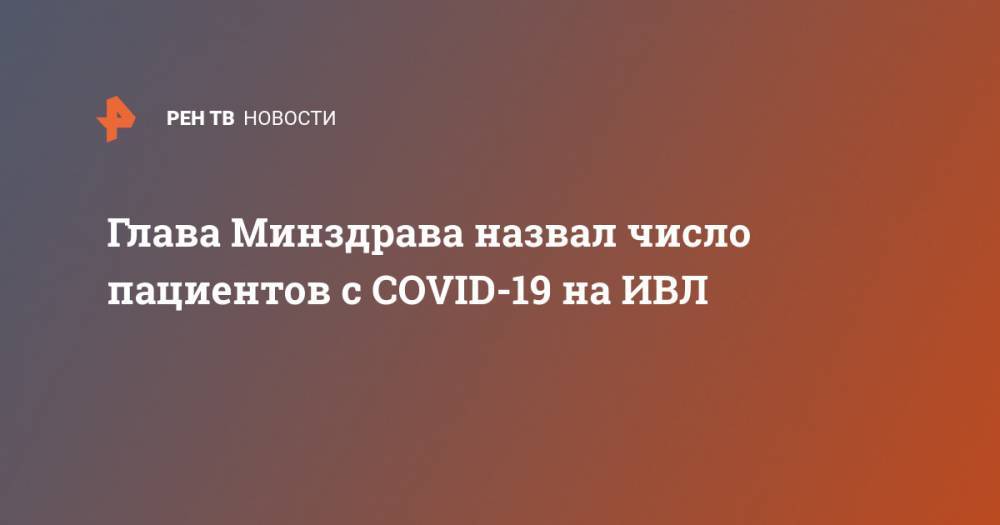 Владимир Путин - Михаил Мурашко - Глава Минздрава назвал число пациентов с COVID-19 на ИВЛ - ren.tv - Россия