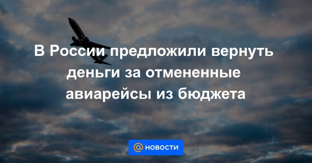 В России предложили вернуть деньги за отмененные авиарейсы из бюджета - news.mail.ru - Россия