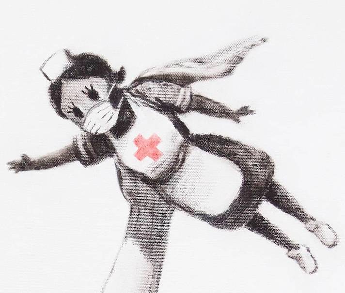 Бэнкси изобразил медсестру в виде супергероя - vm.ru