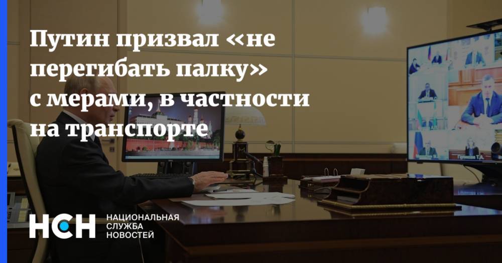 Владимир Путин - Путин призвал «не перегибать палку» с мерами, в частности на транспорте - nsn.fm - Россия