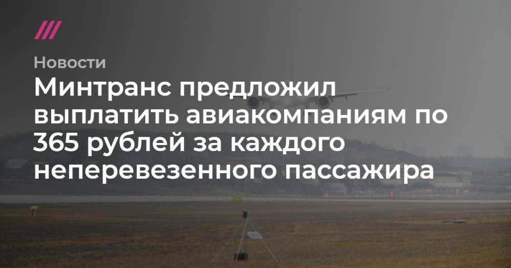 Минтранс предложил выплатить авиакомпаниям по 365 рублей за каждого неперевезенного пассажира - tvrain.ru - Москва