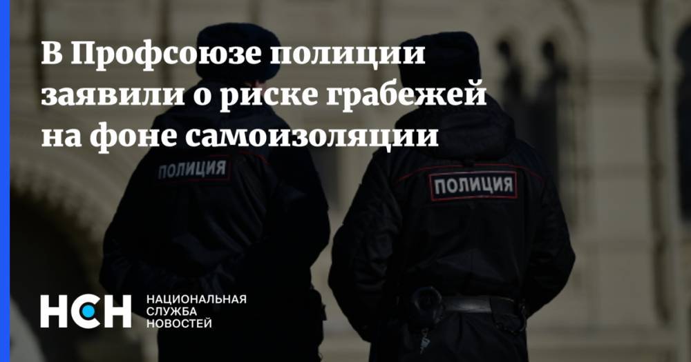 В Профсоюзе полиции заявили о риске грабежей на фоне самоизоляции - nsn.fm - Россия - Москва - Московская обл.