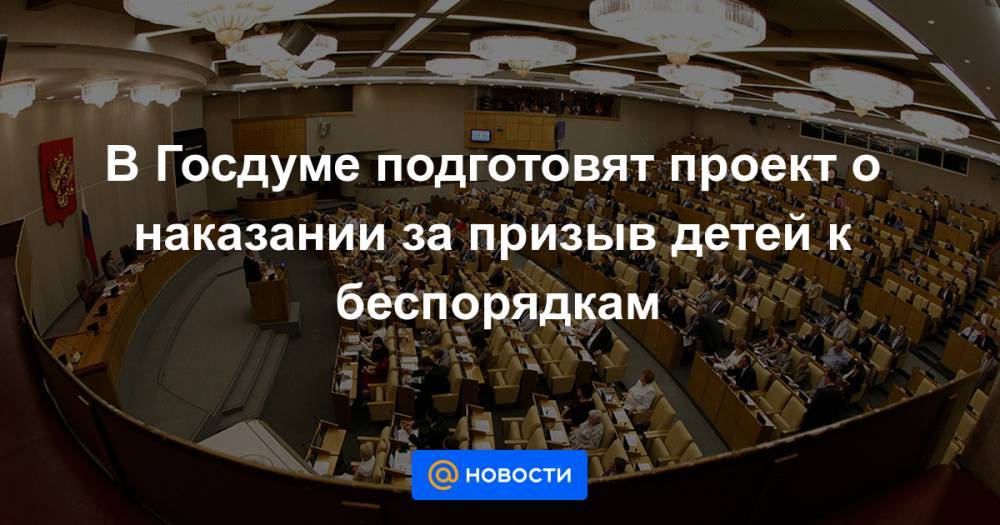 В Госдуме подготовят проект о наказании за призыв детей к беспорядкам - news.mail.ru