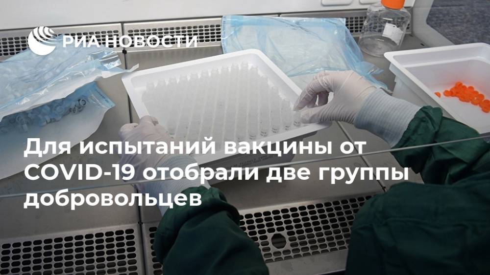 Для испытаний вакцины от COVID-19 отобрали две группы добровольцев - ria.ru - Россия - Москва
