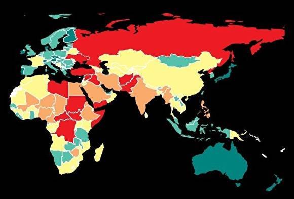 Россия в рейтинге миролюбия оказалась между ЦАР и Суданом - znak.com - Россия - Австрия - Новая Зеландия - Португалия - Дания - Судан - Исландия - Цар