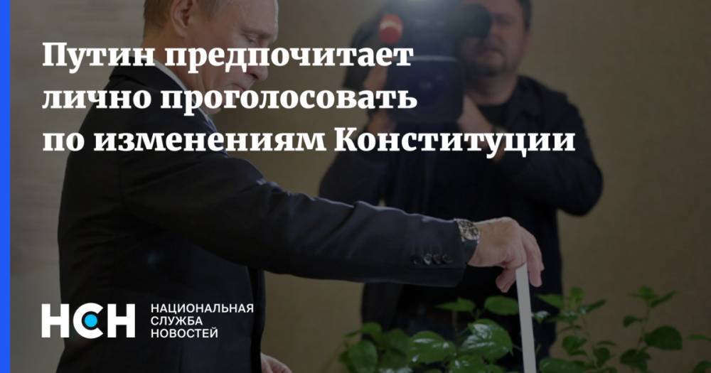 Владимир Путин - Дмитрий Песков - Путин предпочитает лично проголосовать по изменениям Конституции - nsn.fm - Россия
