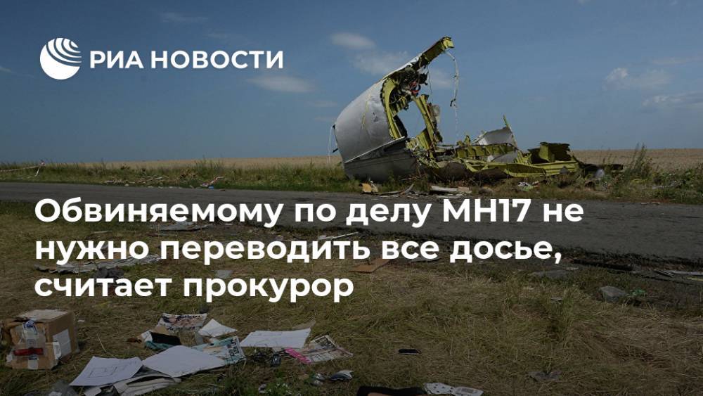 Олег Пулатов - Обвиняемому по делу MH17 не нужно переводить все досье, считает прокурор - ria.ru - Москва - Голландия