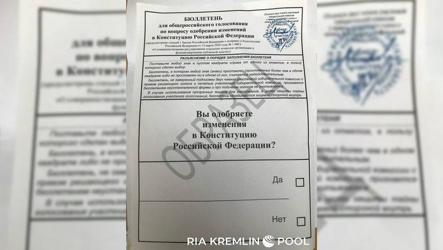 ЦИК показал образец бюллетеня для голосования по Конституции - gazeta.ru - Россия