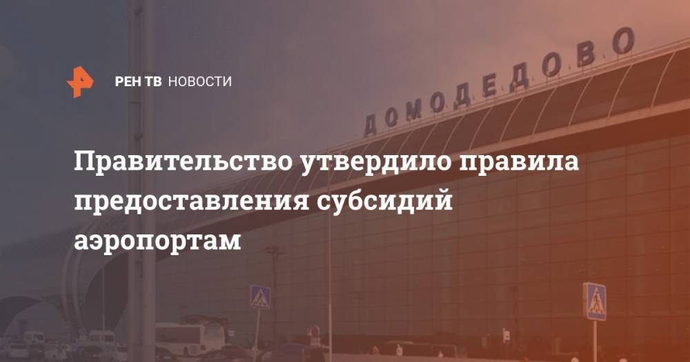 Михаил Мишустин - Правительство утвердило правила предоставления субсидий аэропортам - ren.tv - Россия
