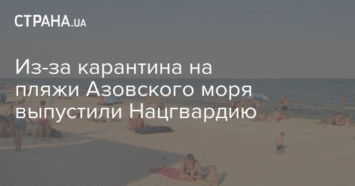 Из-за карантина на пляжи Азовского моря выпустили Нацгвардию - strana.ua - Украина - Мариуполь