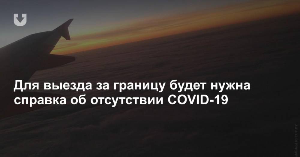 Для выезда за границу будет нужна справка об отсутствии COVID-19 - news.tut.by - Белоруссия