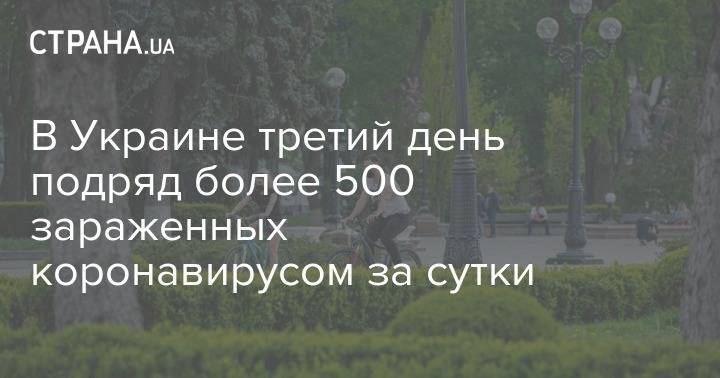 В Украине третий день подряд более 500 зараженных коронавирусом за сутки - strana.ua - Украина
