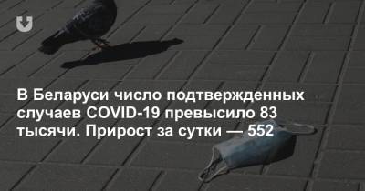В Беларуси число подтвержденных случаев COVID-19 превысило 83 тысячи. Прирост за сутки — 552 - news.tut.by - Белоруссия