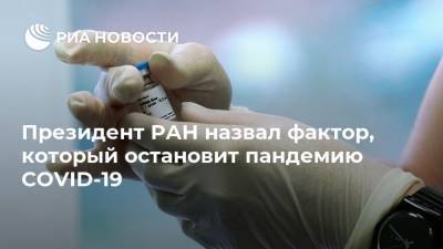 Александр Сергеев - Президент РАН назвал фактор, который остановит пандемию COVID-19 - ria.ru - Россия - Москва