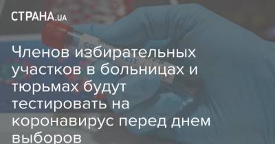 Членов избирательных участков в больницах и тюрьмах будут тестировать на коронавирус перед днем выборов - strana.ua