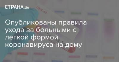 Опубликованы правила ухода за больными с легкой формой коронавируса на дому - strana.ua - Киев
