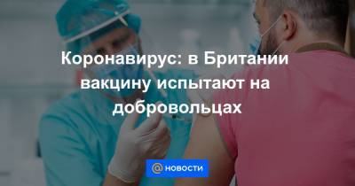 Коронавирус: в Британии вакцину испытают на добровольцах - news.mail.ru - Англия