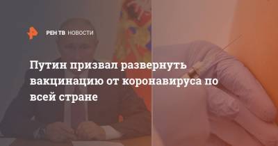 Владимир Путин - Василий Игнатьев - Путин призвал развернуть вакцинацию от коронавируса по всей стране - ren.tv - Россия